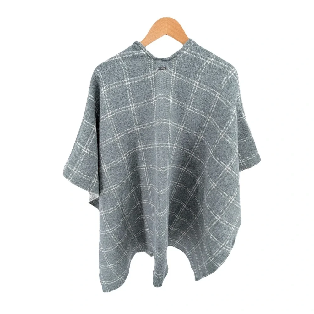 NEW Lauren Ralph Lauren Herringbone Windowpane Reversible Ruana Poncho Cape Wrap